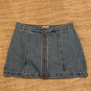 Front zip Jean skirt